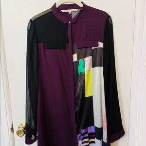 LAST CHANCE 🚀 Rachel Roy Satin Shirt Dress w Pockets